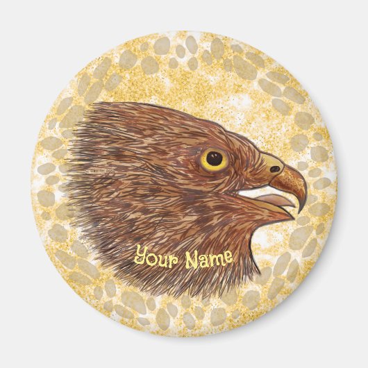 《鳥》ハヤブサ磁石 マグネット (正面)