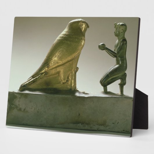 《鳥》ハヤブサ神を崇拝するタハルカ王の像 フォトプラーク (側面)