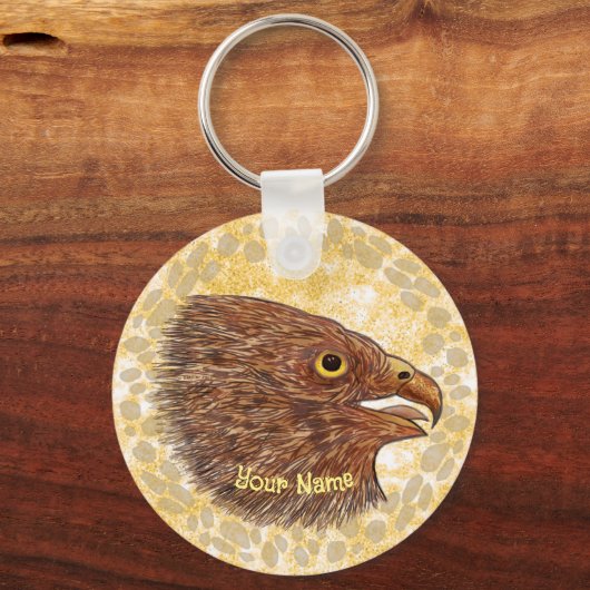 《鳥》ハヤブサ鎖 キーホルダー (正面)