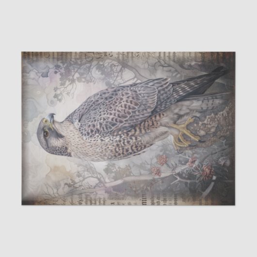 《鳥》ハヤブサ鳥の様式化された猛禽類 薄葉紙 (正面)