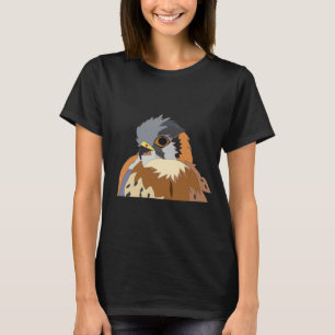 《鳥》ハヤブサ鳥イラストレーション Tシャツ