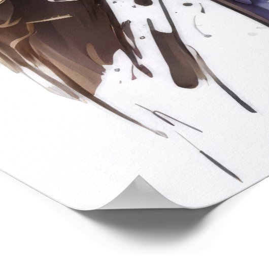 《鳥》ハヤブサ鳥ポートレート動物絵画の野生生物フリー ポスター (角)