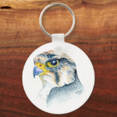 《鳥》ハヤブサ5.7 cm基本ボタンキーリング キーホルダー (正面)