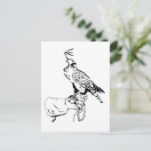 《鳥》ハヤブサ・オン・グローブポストカード ポストカード (スタンド正面)