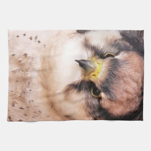 《鳥》ハヤブサ キッチンタオル (横)