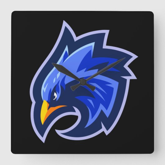 《鳥》ハヤブサ スクエア壁時計 (正面)