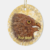 《鳥》ハヤブサ セラミックオーナメント (左)