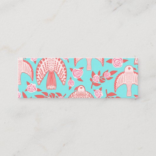 《鳥》ハヤブサ&バラエレガントボタニカルシフェミニンック スキニー名刺 (正面)