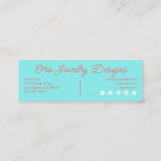 《鳥》ハヤブサ&バラエレガントボタニカルシフェミニンック スキニー名刺 (裏面)