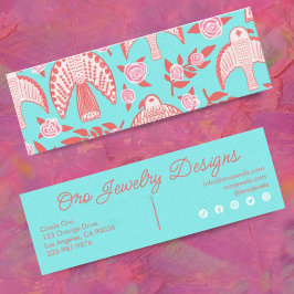 《鳥》ハヤブサ&バラエレガントボタニカルシフェミニンック スキニー名刺