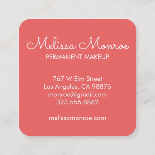 《鳥》ハヤブサ&バラエレガントボホアクアピンク スクエア名刺 (裏面)