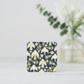 《鳥》ハヤブサ&バラエレガントボホネイビー スクエア名刺 (スタンド正面)