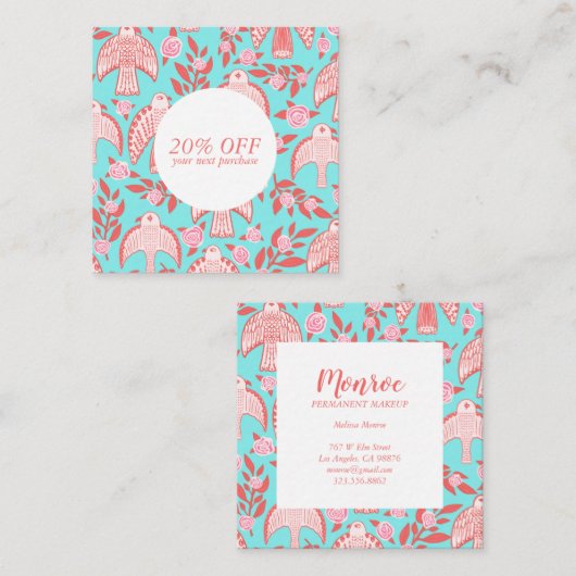 《鳥》ハヤブサ&バラシッエレガントク図解入りの、写真付きの 割引カード (正面/裏面)