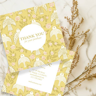 《鳥》ハヤブサ&バラシックエレガントオーダーサンキュー スクエア名刺