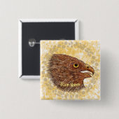 《鳥》ハヤブサ 缶バッジ (正面&裏面)