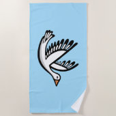 鳥 ビーチタオル (正面)