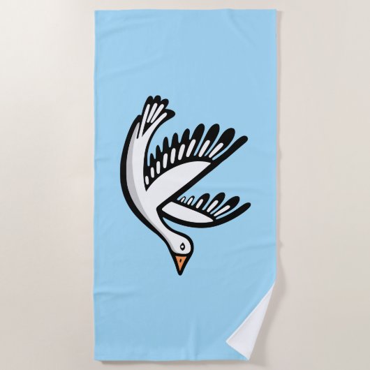 鳥 ビーチタオル (正面)