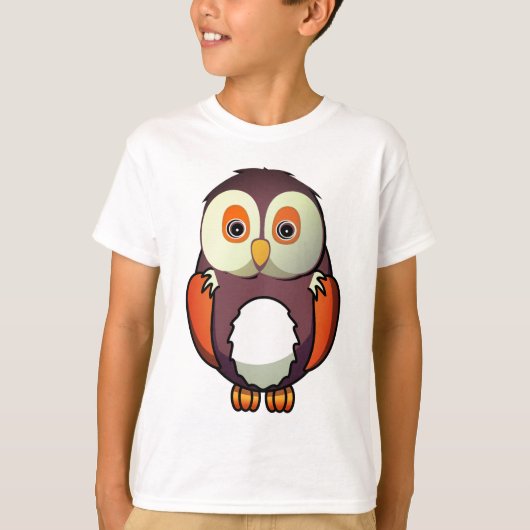 鳥、フクロウ、動物写真 Tシャツ (正面)