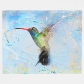 鳥 フリースブランケット (正面(横))