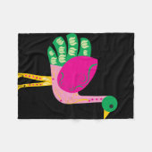 鳥 フリースブランケット (正面(横))