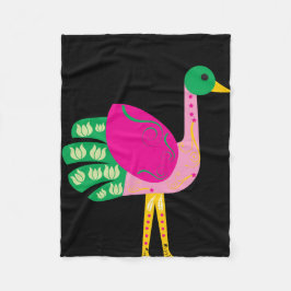 鳥 フリースブランケット