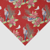 鳥、ポインセチア、スプルースカスタムカラー 薄葉紙 (詳細)