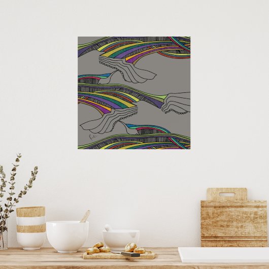 鳥 ポスター (キッチン)