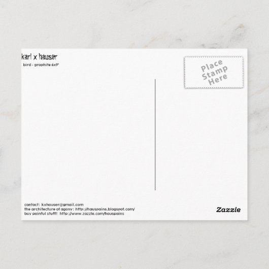 鳥 ポストカード (裏面)