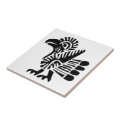 鳥、メキシコの象形文字(Maya) タイル (側面)