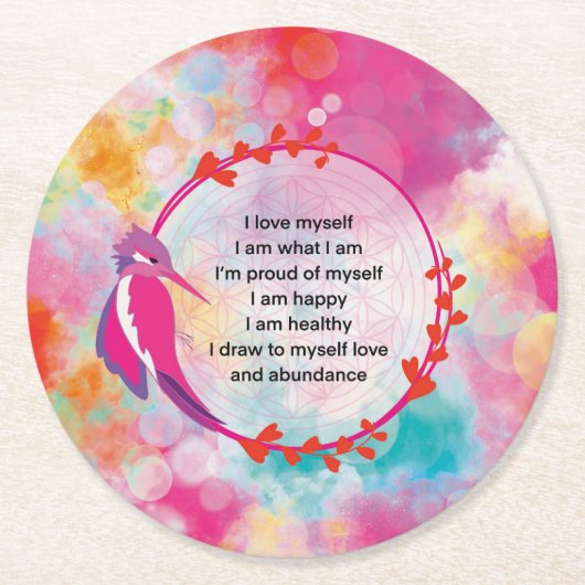 鳥 ラウンドペーパーコースター (正面)