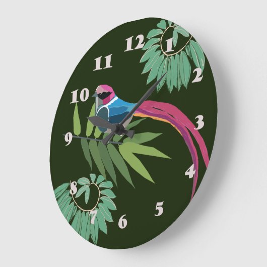 鳥 ラージ壁時計 (傾斜)