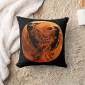 鳥 – リバーシブルムーンと黒いカラス投げピル クッション (ブランケット)