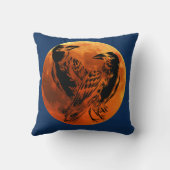 鳥 – リバーシブルムーンと黒いカラス投げピル クッション (裏面)