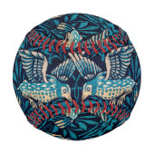 鳥(ヴィンテージ動物模様)（William Morris著） 野球ボール (裏面)