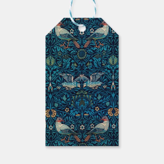 鳥(ヴィンテージ花柄)(ウィリアム・モリス著) ギフトタグ (正面)