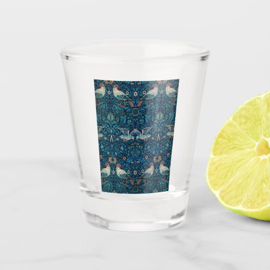鳥(ヴィンテージ花柄)(ウィリアム・モリス著) ショットグラス (正面)