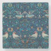 鳥(ヴィンテージ花柄)（ウィリアム・モリス著） ストーンコースター (正面)