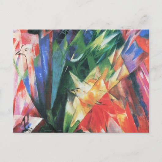 鳥(ヴォーゲル)(Franz Marc著、ヴィンテージ・キュビズム・アート) ポストカード (正面)
