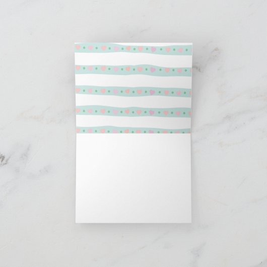 鳥&傘ボーイズ赤ちゃんシャワーありがとうご注意 サンキューカード (内部)