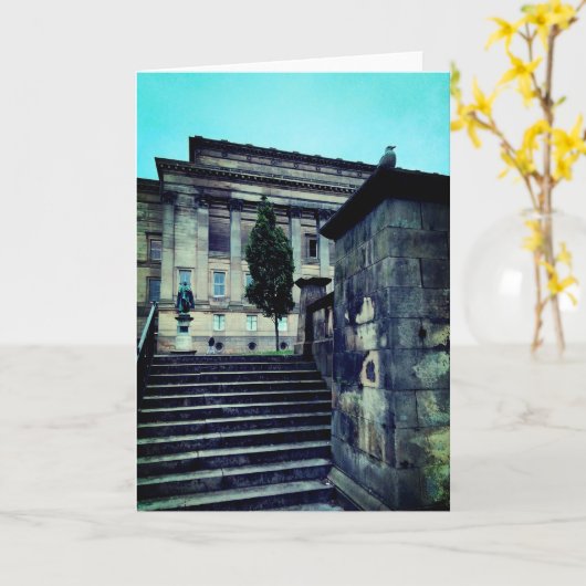 鳥、公園で カード (黄色い花)