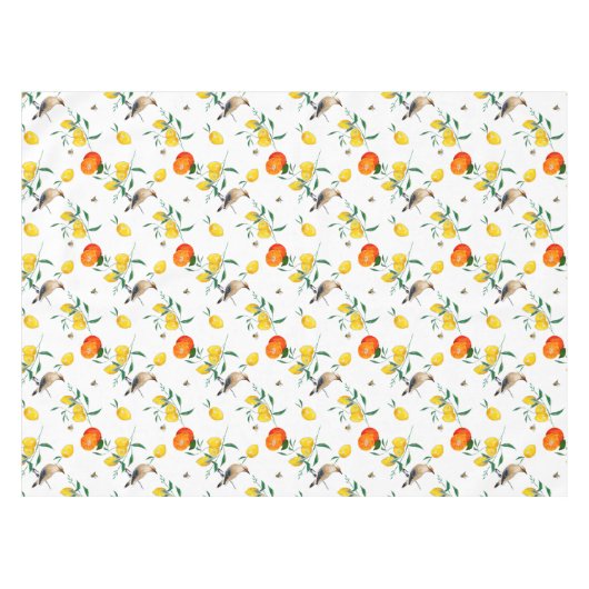 鳥，夏，レモン，蜂    テーブルクロス (正面(横))