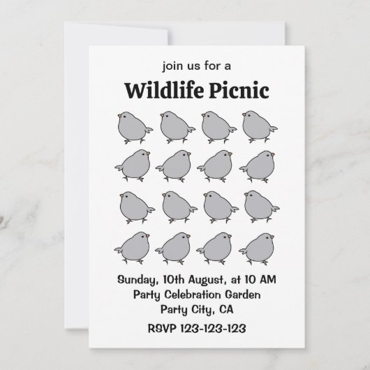 鳥 招待状 (正面)