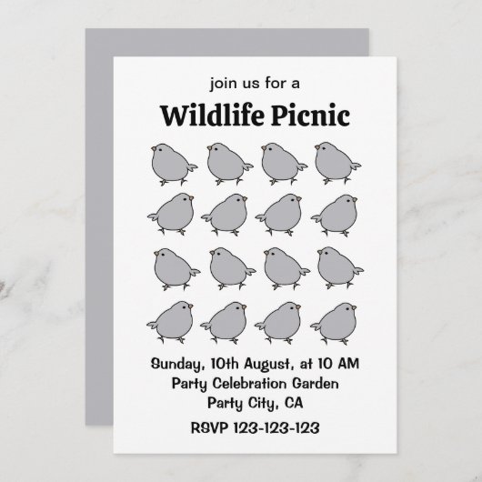 鳥 招待状 (正面/裏面)