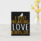 鳥 - 本当に鳥が好きなんだよ、わかった？ カード (黄色い花)