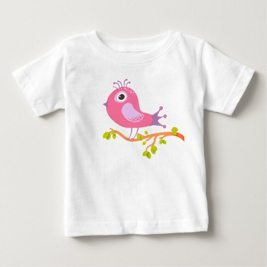 鳥, 枝, カートゥーン ベビーTシャツ (正面)