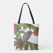鳥、柿、木、ヒヨドリ科、オリエンタル、日本語 トートバッグ (裏面)