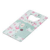 鳥、犬、旗、花 クレジットカード栓抜き (正面アングル)