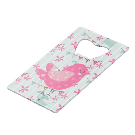 鳥、犬、旗、花 クレジットカード栓抜き (裏面アングル)