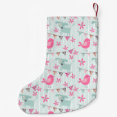 鳥、犬、旗、花 スモールクリスマスストッキング (裏面)