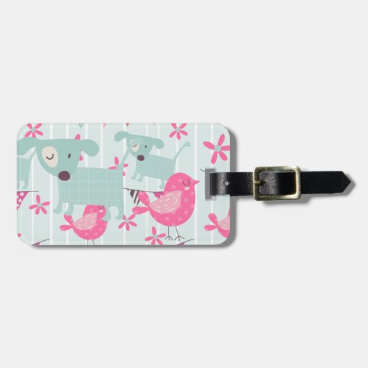 鳥、犬、旗、花 ラゲッジタグ (正面横)